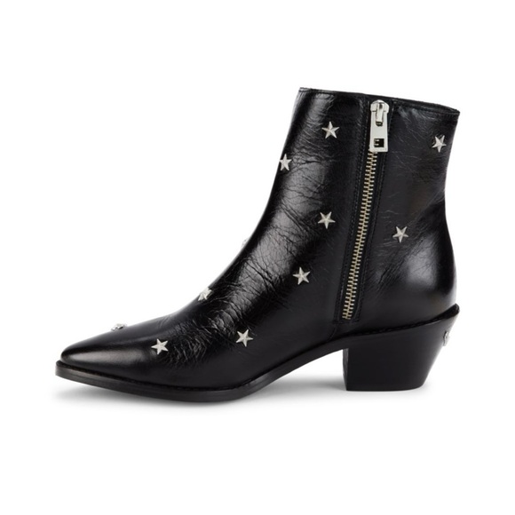 Zadig & Voltaire Tyler Pointed Toe Star Studded Vintage Ankle Boots - Picture 5 of 9